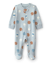 Afbeelding in Gallery-weergave laden, Carter's Baby Boy Cookies &amp; Milk Print 2-Way Zip-Up Footie Coverall
