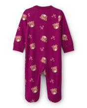 Load image into Gallery viewer, Carter's Baby Girl Purple Bear Print 2-Way Zip-Up Footie Coverall
