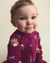 Load image into Gallery viewer, Carter's Baby Girl Purple Bear Print 2-Way Zip-Up Footie Coverall
