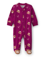 Load image into Gallery viewer, Carter's Baby Girl Purple Bear Print 2-Way Zip-Up Footie Coverall
