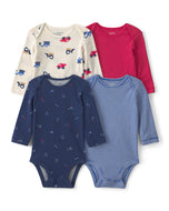 Carter's 4pc Baby Boy Construction Long-Sleeve Bodysuit Set