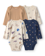 Carter's 4pc Baby Boy Football Print Long-Sleeve Bodysuit Set