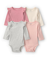 Carter's 4pc Baby Girl Soft Pink Long-Sleeve Bodysuit Set