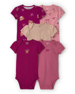 Carter's 5pc Baby Girl Snuggle Bear Bodysuit Set