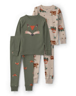 Carter's 4pc Baby Boy Fox Print Long-Sleeve Pajama Set