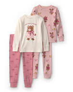 Carter's 4pc Baby Girl 'Not Beary Sleepy' Long-Sleeve Sleepwear Set