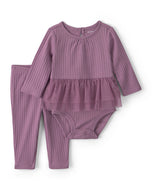 Carter's 2pc Baby Girl Purple Bodysuit & Pants Set