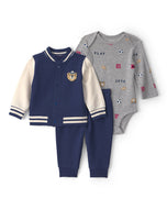 Carter's 3pc Baby Boy Bear Varsity Jacket, Bodysuit & Pants Set