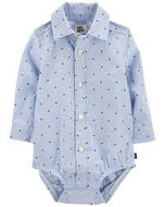 OshKosh Baby Boy Blue Dots Long Sleeve Bodysuit Shirt