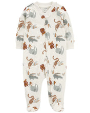 Afbeelding in Gallery-weergave laden, Carter&#39;s Baby Boy Safari Animals 2-Way Zip Coverall Sleep &amp; Play
