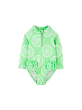 Load image into Gallery viewer, Carter&#39;s 1pc Baby Girl Green Lime Rashguard Swimsuit
