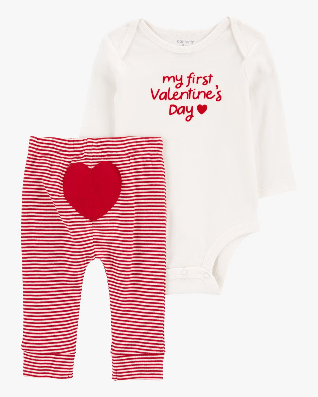 Carter's 2pc Baby Neutral My First Valentine's Day Bodysuit Pants Set