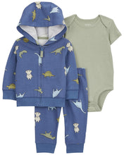 Cargar imagen en el visor de la galería, Carter&#39;s 3pc Baby Boy Blue Dinosaur Jacket Set
