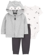 Carter's 3pc Baby Boy Grey Fox Jacket Set