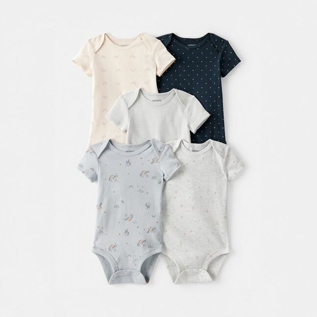 Carter's 5pc Baby Girl Unicorn Rainbow Moon Bodysuit Set