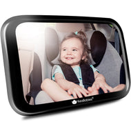 Keababies Baby Car Seat Mirror - Large -Sleek Black