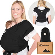 Keababies D-Lite Baby Wrap Carrier - Trendy Black