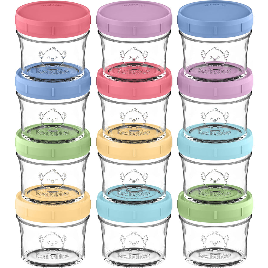 Keababies Prep Jars - Baby Glass Food Containers