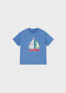 Mayoral Toddler Boy Blue Sail Boat Tee