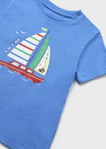 Mayoral Toddler Boy Blue Sail Boat Tee