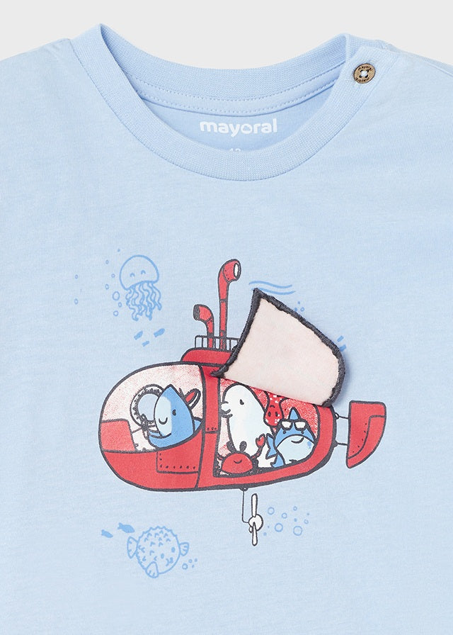 Mayoral Toddler Boy Light Blue Submarine Tee