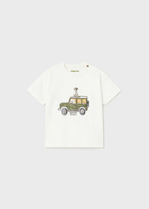 Mayoral Toddler Boy White Safari Jeep Tee