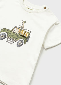 Mayoral Toddler Boy White Safari Jeep Tee