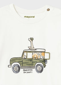 Mayoral Toddler Boy White Safari Jeep Tee