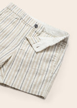 Carregar imagem no visualizador da galeria, Mayoral 2pc Baby Boy White Dressy Shirt and Beige Striped Short Set
