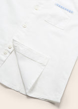 Carregar imagem no visualizador da galeria, Mayoral 2pc Baby Boy White Dressy Shirt and Blue Striped Short Set
