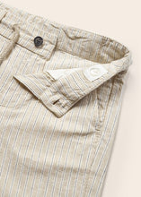 Cargar imagen en el visor de la galería, Mayoral 2pc Baby Boy White Dressy Linen Shirt and Beige Striped Pants Set
