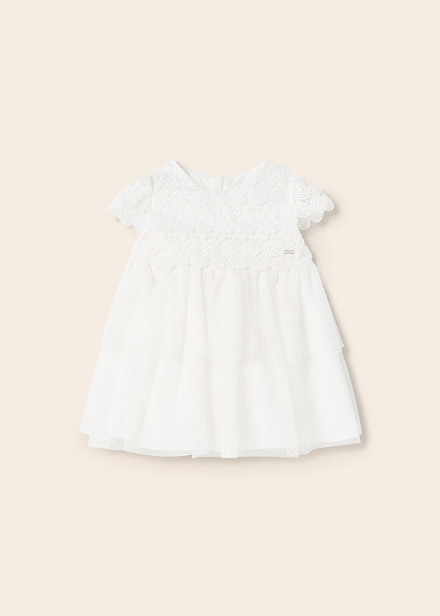 Mayoral Baby Girl White Guipure Lace Dress