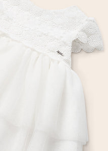 Vestido de guipure branco para menina da cidade Mayoral