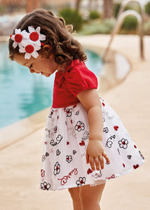 Mayoral Baby Girl Love Embroidered Tulle Dress