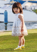 Cargar imagen en el visor de la galería, Mayoral Baby Girl White with Gold Embroidered Dress
