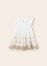 Load image into Gallery viewer, Mayoral Baby Girl White with Gold Embroidered Dress

