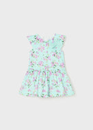 Mayoral Baby Girl Aqua with Pink Flowers Dress