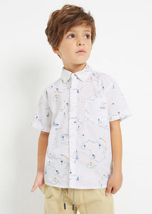 Camisa manga longa com estampa de ilha branca Mayoral Kid Boy