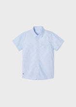 Cargar imagen en el visor de la galería, Mayoral Kid Boy Blue fine Striped Short sleeve Shirt
