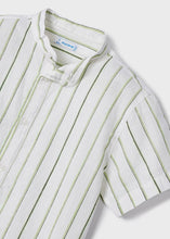 Cargar imagen en el visor de la galería, Mayoral Kid Boy Green Striped Short sleeve Shirt
