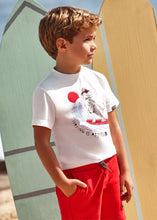 Cargar imagen en el visor de la galería, Mayoral 2pc Toddler Boy White Surf Dino Tee and Red Shorts Set
