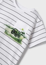 Cargar imagen en el visor de la galería, Mayoral 2pc Toddler Boy White Striped Tee and Green Shorts Set
