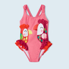 Cargar imagen en el visor de la galería, Mayoral Kid Girl Pink Parrot Swimsuit

