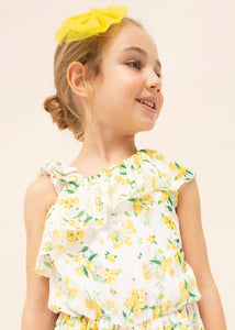 Mayoral Kid Girl White with Yellow Flowers Chiffon Romper