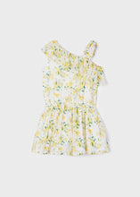 Load image into Gallery viewer, Mayoral Kid Girl White with Yellow Flowers Chiffon Romper
