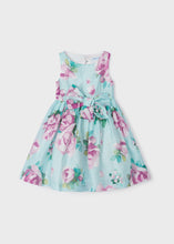 Load image into Gallery viewer, Mayoral Kid Girl Aqua Floral Printed Dress
