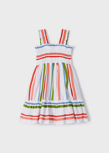 Mayoral Kid Girl Peach Striped Dress