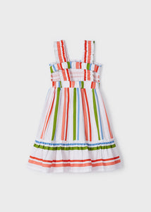 Mayoral Kid Girl Peach Striped Dress