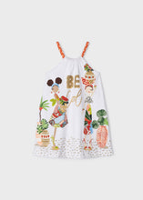 Carregar imagem no visualizador da galeria, Vestido estampado Be Cool branco para menina Mayoral Kid
