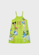 Mayoral Kid Girl Lime Be Cool Printed Dress